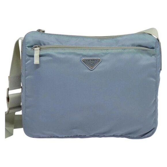 PRADA Shoulder Bag Nylon Light Blue Silver Auth BA5343 - Picture 2 of 16